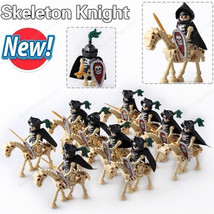 New 10Pcs/Set Skeleton Knight Mounted On Undead Horse Castle Theme Minifigures U - £47.54 GBP