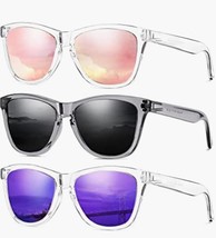 3Pack Sunglasses Womens Polarized Sunglasses for Mens Womens Retro Mirror Lens - £13.98 GBP