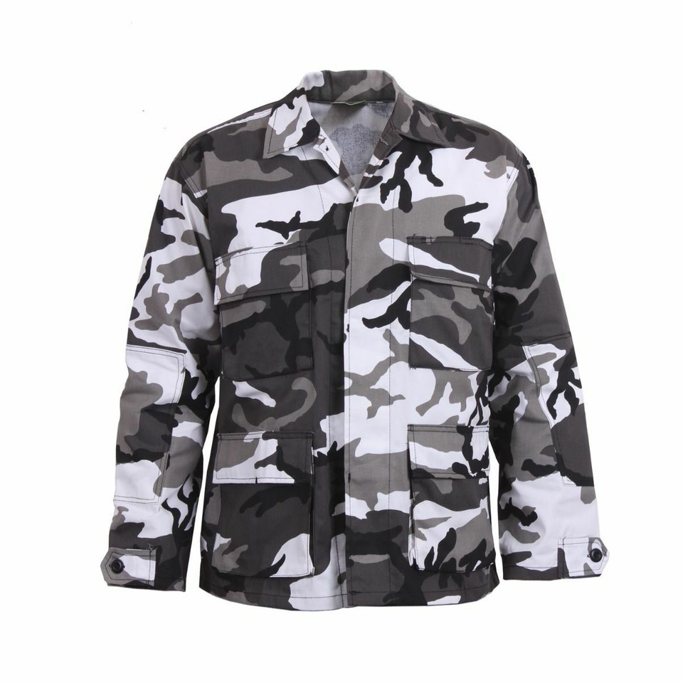Mens City Camouflage Military BDU Shirt Tactical Uniform Army Coat Army Fatigues Item image 6