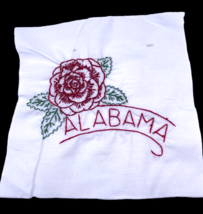 Alabama Floral Embroidered Quilted Square Frameable Art State Needlepoin... - £22.25 GBP