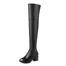 Fashion Women&#39;s Over-the-knee Boots Warm Women&#39;s Winter Snow High Boots Black Wh - £77.21 GBP