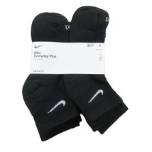 Nike Everyday Plus Ankle Socks Black 6 Pack Womens 6-10 / Youth 5Y-7Y NEW - $26.99