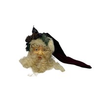 Vintage Santa Head Ornament Rubber Face Victorian Old World - £12.44 GBP