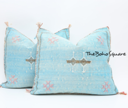 Handmade &amp; Hand-Stitched Moroccan Sabra Cactus Pillow Moroccan Cushion T... - £51.83 GBP