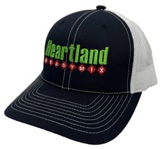 Heartland Ready Mix Hat Cap Snap Back White Mesh Black Front Richardson Concrete - £14.23 GBP