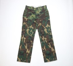 Vintage 80s Bass Pro Shops Mens 34x32 Camouflage Wide Leg Field Brush Pants USA - £69.78 GBP