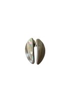 Vintage Iridescent Shell Stud Earrings Oval Mother of Pearl Look Silver ... - $17.10
