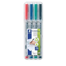 STAEDTLER 311 WP4 Lumocolor non-permanent pen, 4 assorted colors - $18.99