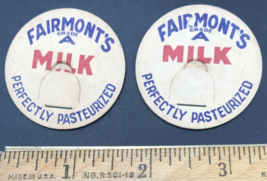 2 VTG Fairmont&#39;s Milk Dairy Bottle Cap Lid 1 5/8&quot; Dia Omaha Nebraska NE ... - £7.60 GBP