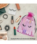 100 Pack Eyelash Aftercare Bags Eye Lash Makeup Bags Drawstring Mesh Emp... - £28.73 GBP