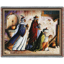 72x54 THREE KINGS Wise Men Jesus Christ Religious Holiday Tapestry Throw Blanket - $63.36