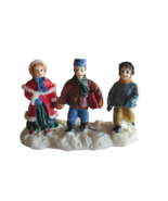 Christmas Village Girl Boy Siblings Walking Children 1.75&quot; Figurine - $9.50