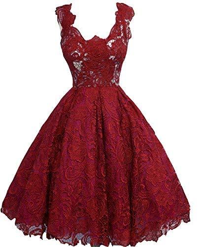 Kivary Lace Short Prom Homecoming Dresses A Line Knee Length Cocktail Beige Wine