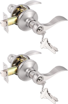 Gobrico Brushed Nickel 2 Keyed-Alike Entry Door Locksets with Lock and Same Key  - £63.99 GBP