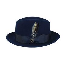 Men Bruno Capelo Hat Australian Wool Crushable Center Dent CHICAGO Ch302 Navy image 3