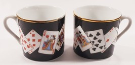 Tiffany &amp; Co. Lot of 2 Porcelain Playing Cards Cups (No Saucers) - £70.08 GBP