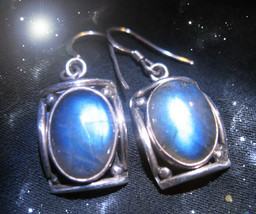 Haunted LABRADORITE EARRINGS PROSPERITY WEALTH MONEY MAGICK WITCH Magick Cassia4 image 2