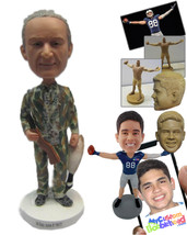 Personalized Bobblehead Wild Life Hunter Showing Off Riffle And Catch Of The Day - £73.13 GBP