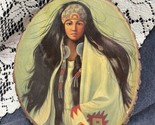 Vintage Pine Wood Slab Native American Princess Print 7”x9” Farmers Daug... - $8.91
