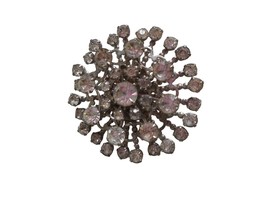 Vintage Estate Costume white &quot;Rhinestone&quot; Silver Brooch Pin Jewelry - $292.26 MXN