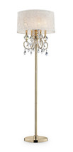 Ore Furniture K-5155F 63 in. Aurora Barocco Shade Crystal Gold Floor Lamp - £304.35 GBP