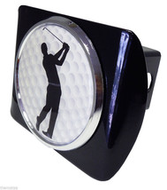 GOLF GOLFING MALE SWING EMBLEM BLACK USA MADE TRAILER HITCH COVER - £60.04 GBP