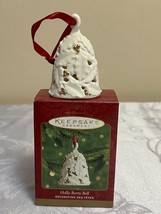 Vintage Hallmark Keepsake Christmas Ornament Holly Berry Porcelain Bell - £7.89 GBP