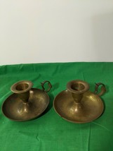 Vintage Small Solid Brass Candlestick Set India - £13.95 GBP