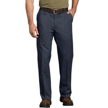 Genuine Dickies Mens Relaxed Fit Straight Leg Flat Front Flex Pant Navy ... - $28.56