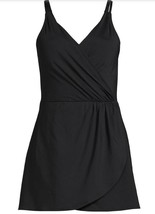 *Women&#39;s Plus Size Long Chlorine Resistant Tulip Wrap Swim Dress Swimsuit - $59.39