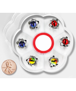 NAIL CHARM ALLOY &amp; RESIN Cat Eye, Purple, Red, Rainbow - 6 pcs - €13,88 EUR