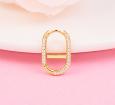  Me Collection 14K Gold -plated ME Pave Single Link Earring Hoop Earring Single  - £8.80 GBP