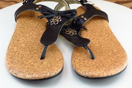 Michael Kors Sz 4 M Black Thong Synthetic Women Sandals - £15.42 GBP