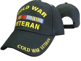 Black US Military Cold War Veteran Hat Baseball Ball Cap Army Navy EGA - £21.91 GBP