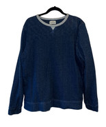 Marine Layer Blue Textured Pullover Crewneck  Sweatshirt Women&#39;s Size Large - £26.73 GBP