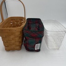Longaberger 2000 Medium Basket With Liner And Insert with fixed handle 9... - $21.00