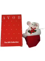 Vintage Avon Felt Peek-A-Boo Mouse In Stocking Christmas Ornament 1985 - £6.03 GBP