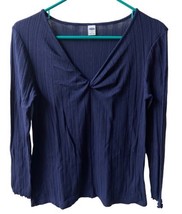Old Navy Womens Size S Blue Sweetheart Long Sleeved Ribbed Knit Top  - £11.32 GBP