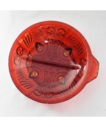 Vintage Ruby Red Candy Nut Trinket Plate Dish With Divider - £19.66 GBP