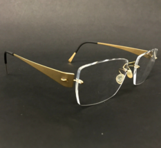 Lindberg Eyeglasses Frames COL. PGT Shiny Gold Square Rimless 55-15-115 - £156.94 GBP