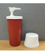 Vintage 3 pc Tupperware Dispenser Pump Ketchup Soap Lotions Red body Whi... - £7.75 GBP