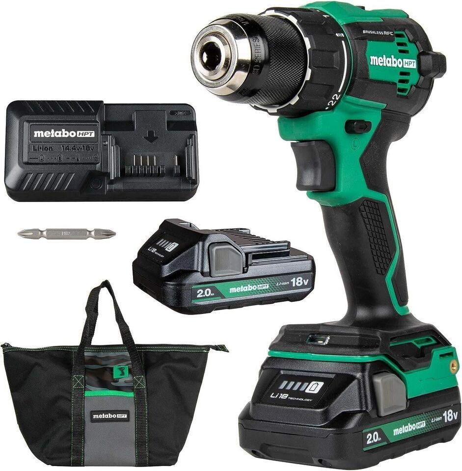 Metabo HPT DS18DEXM 18V MultiVolt Brushless Drill Driver w/ 2 Batteries ... - $116.60