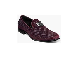 Stacy Adams Men Shoes Swagger Studded Slip On Satin Burgundy 25228-601 - £63.26 GBP