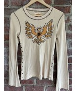 NWOT Soul Revival Bird With Flames Beige Thermal Long Sleeve Top Size Large - $54.45