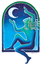 SALE Moon Catcher Batik Sticker Deadhead  Car Decal Wicca Hippie  - $3.99