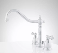 New Chrome Victorian Widespread Bathroom Faucet Lever Handles by Signatu... - £180.82 GBP