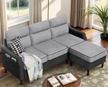 78 L Shaped Sofa Couch, 3-Seat Sectional Couch With Reversible Ottoman, ... - $841.99