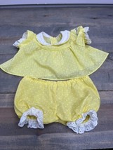 Vintage Cabbage Patch Doll Yellow Polka Dot  Dress Bloomers 1980s Coleco - $15.83