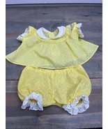 Vintage Cabbage Patch Doll Yellow Polka Dot  Dress Bloomers 1980s Coleco - $15.83