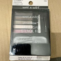 Wet n Wild UltimateBrow Universal Stencil Kit Powder Highlighter Wax Tweezer NEW - $18.80